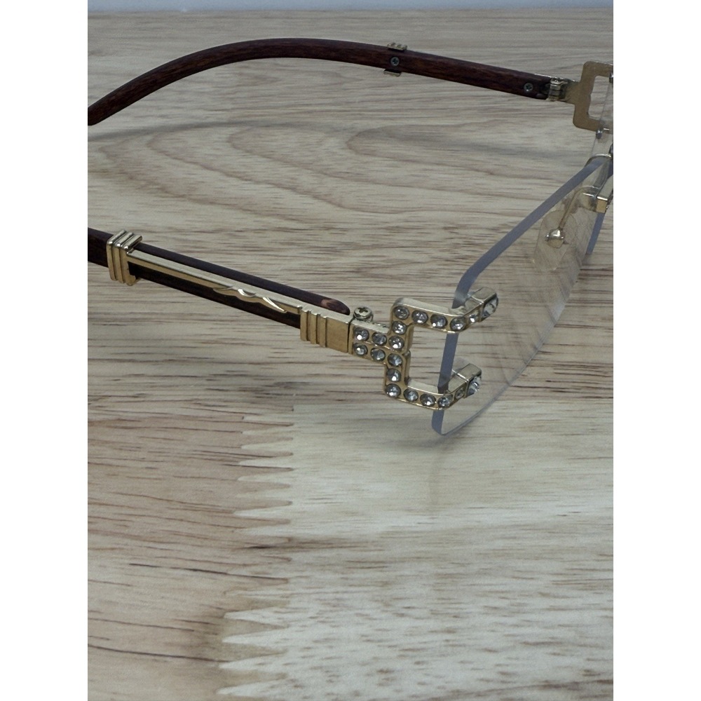 JIM HALO Ayla Eyeglasses Frames Unisex CZ and Gold Frames‎ Classy - Picture 2 of 11